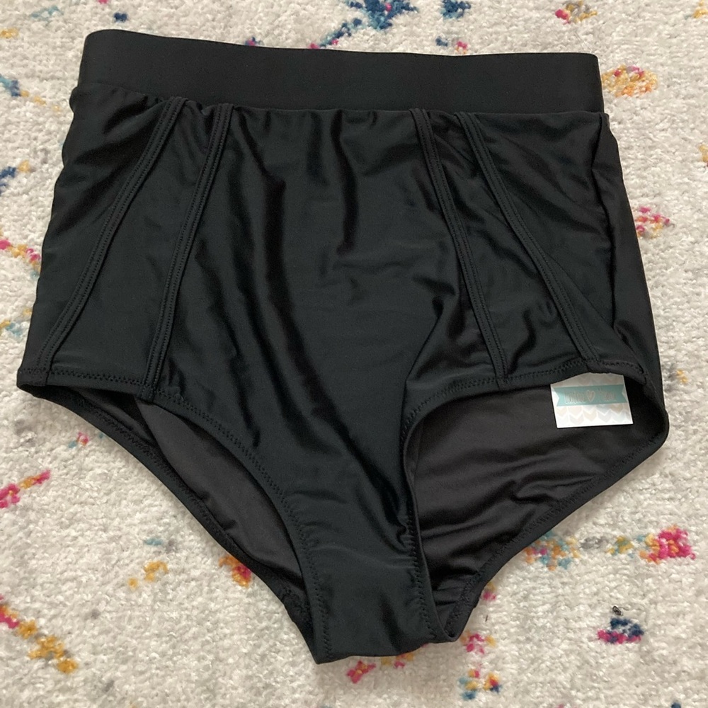 Latched Mama M Black High Waist Swim Bottoms